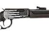 A side profile of the Rossi Rio Bravo rifle, highlighting its lever action mechanism and fiber-optic front and rear sights.