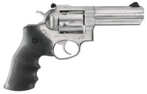 Ruger GP100 Double-Action .357 Magnum Full-Sized Revolver Full-sized stainless steel Ruger GP100 double-action revolver.