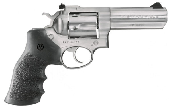 Ruger GP100 Double-Action .357 Magnum Full-Sized Revolver Full-sized stainless steel Ruger GP100 double-action revolver.