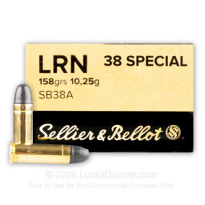 Bulk 1000 Round Case of Sellier & Bellot 38 Special 158 Grain LRN Ammunition