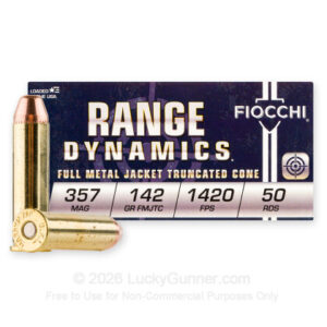 Bulk 1000 Round Case of Fiocchi 357 Mag 142 Grain FMJ-TC Ammunition