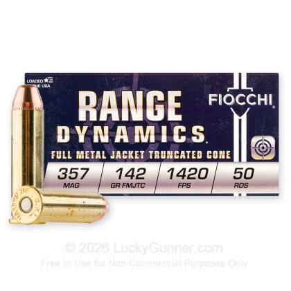 Bulk 1000 Round Case of Fiocchi 357 Mag 142 Grain FMJ-TC Ammunition